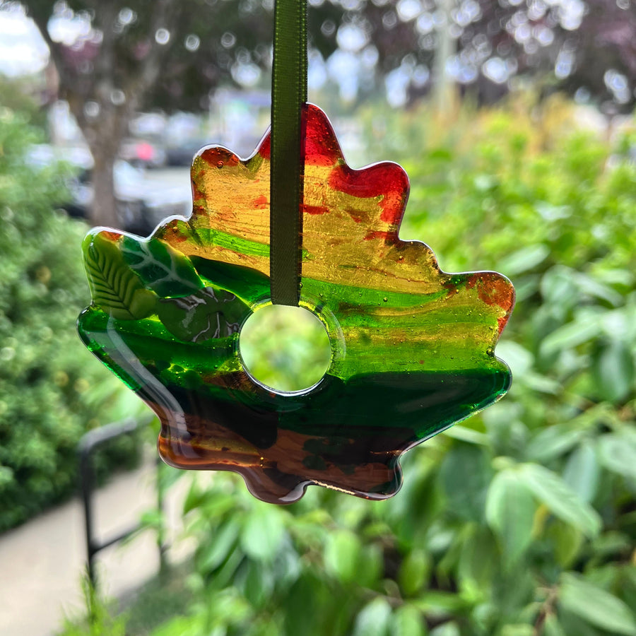 Fused glass piece made by Michelle Frost with the Snowflake (with Hole) - Fused Glass Mold